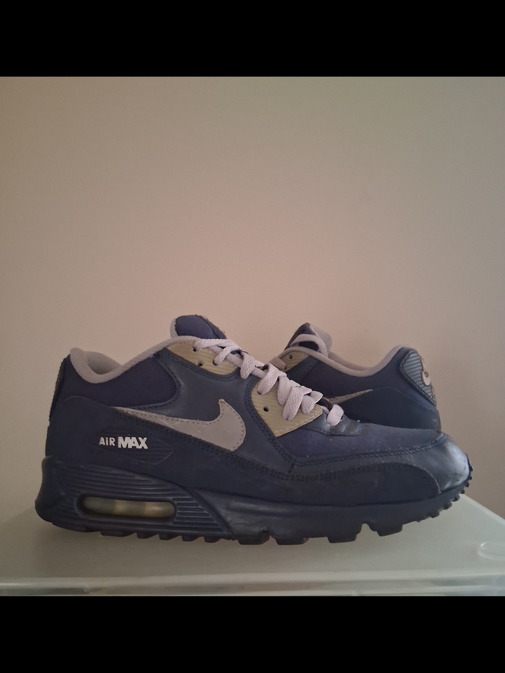Nike Air Max 90 Men's Navy and Light Gray Running Sneakers